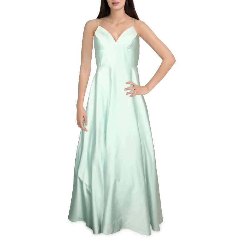 B&A by Betsy and Adam Womens Satin V-Neck Evening Dress Tunics Evening elegant