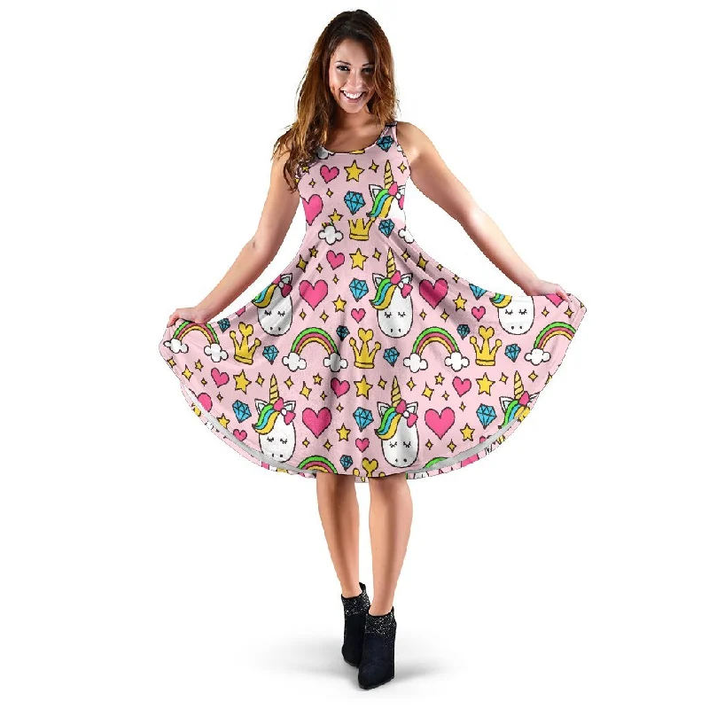 Unicorn Pattern Print Dress Tunics Trendy modern