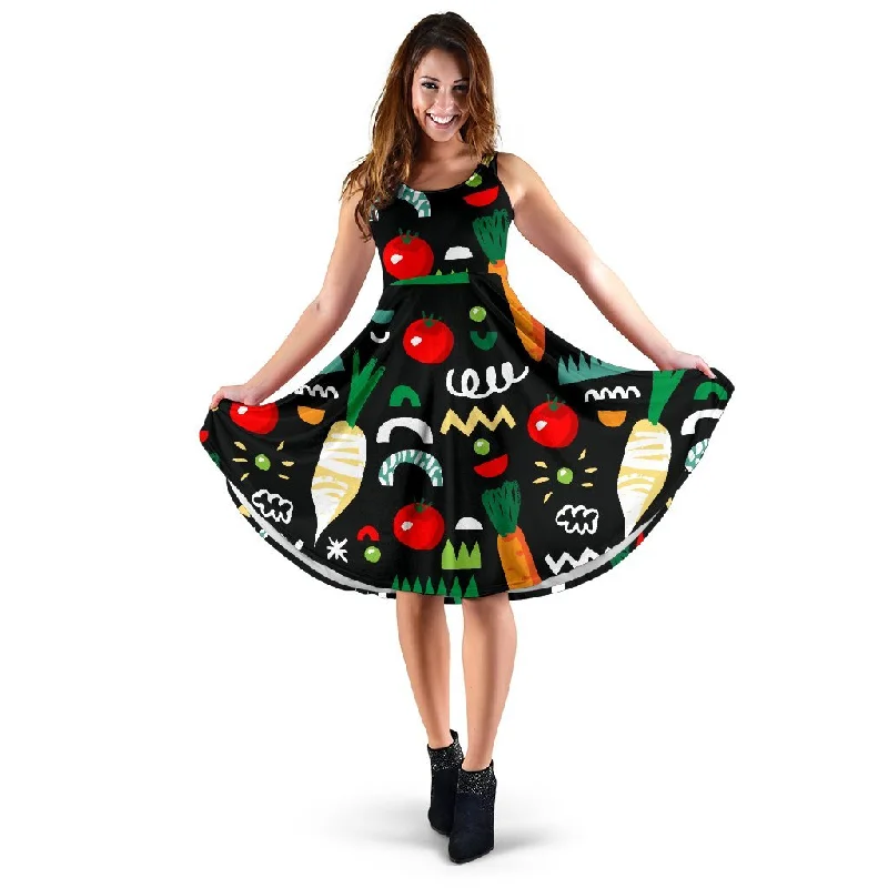 Pattern Print Vegan Dress Pencil Office Professional
