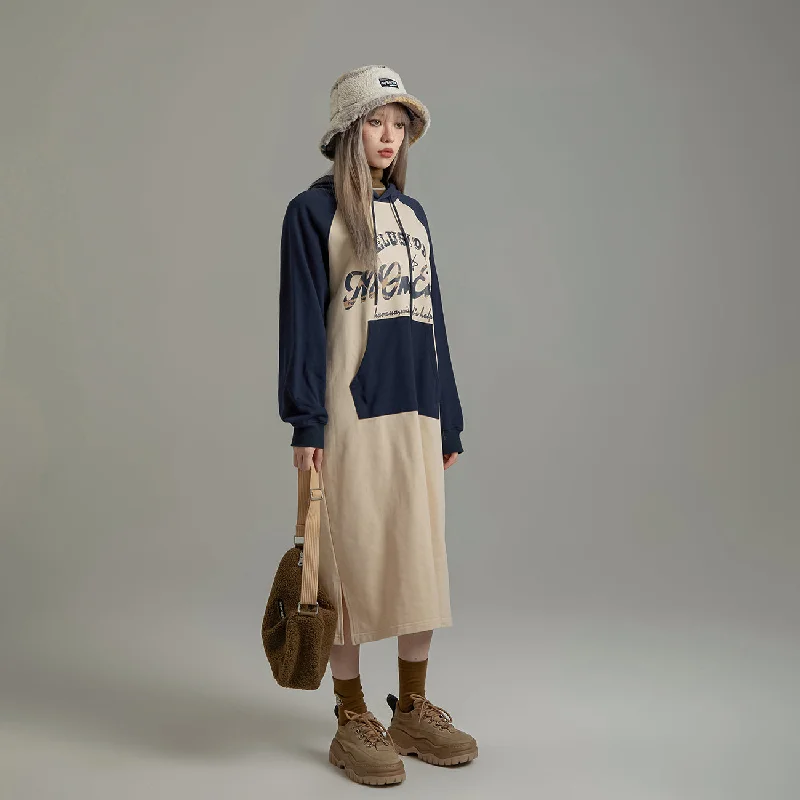 Raglan Loose Fit Hooded Dress Tunics Prom sequined