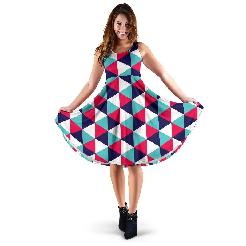 Triangle Pattern Print Dress Tunics Exclusive limited
