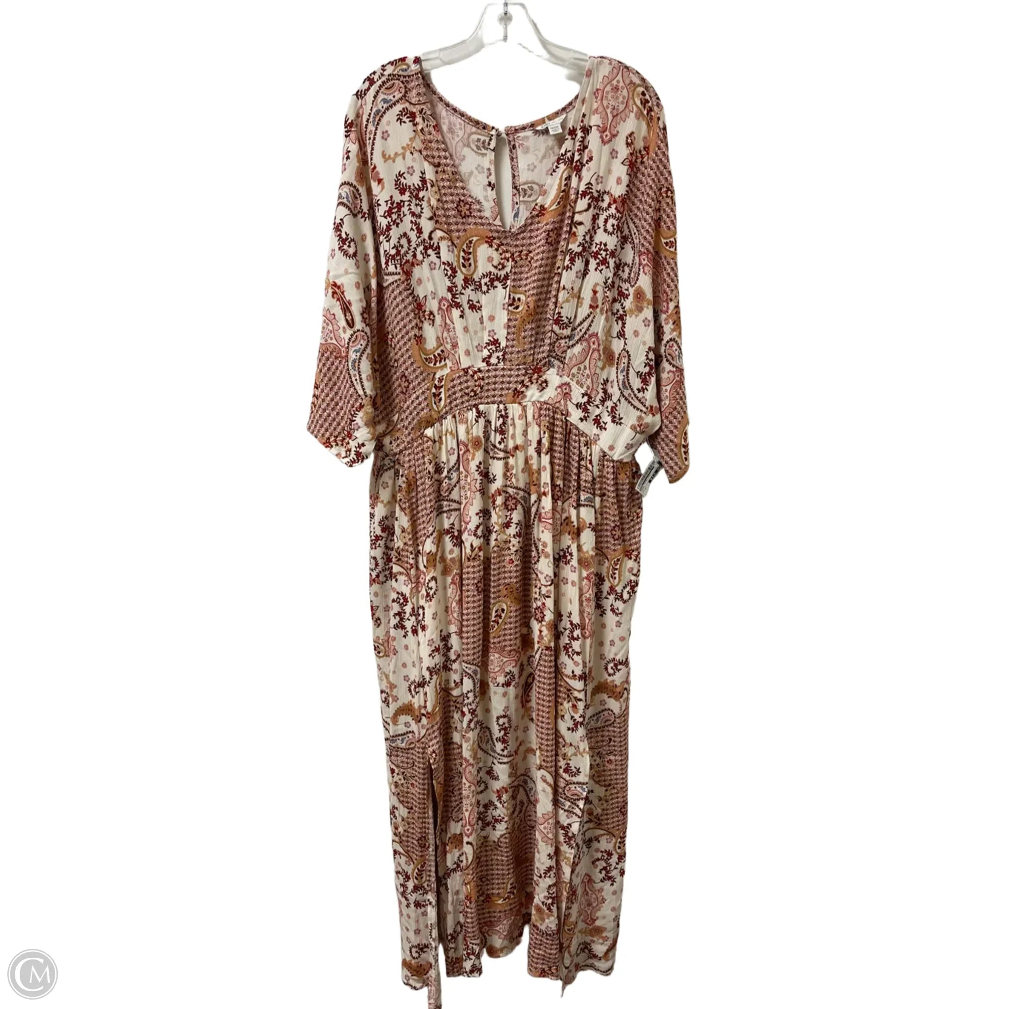 Dress Casual Maxi By Cato In Orange, Size: 2x Boat Neckline Classic