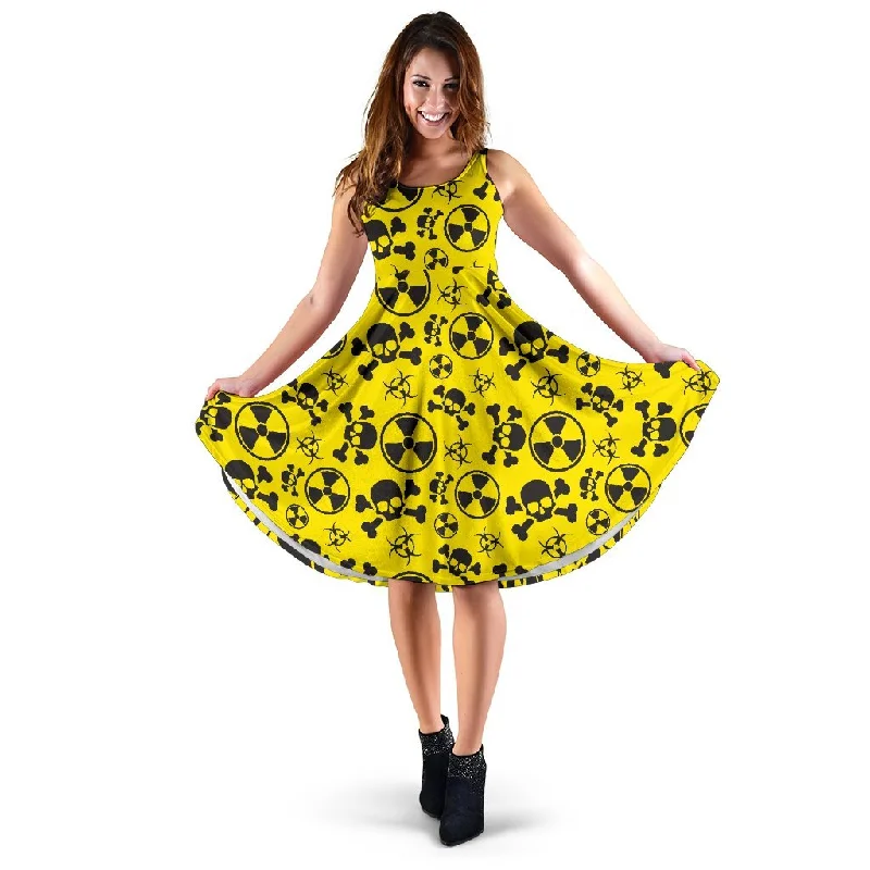 Radiation Print Pattern Dress Tunics Chic elegant