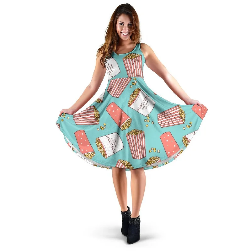 Popcorn Pastel Pattern Print Dress Tunics Distressed trendy