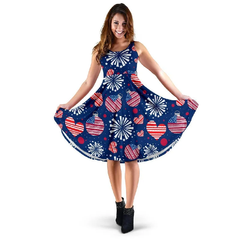 Patriot Print Pattern Dress Tunics Custom made