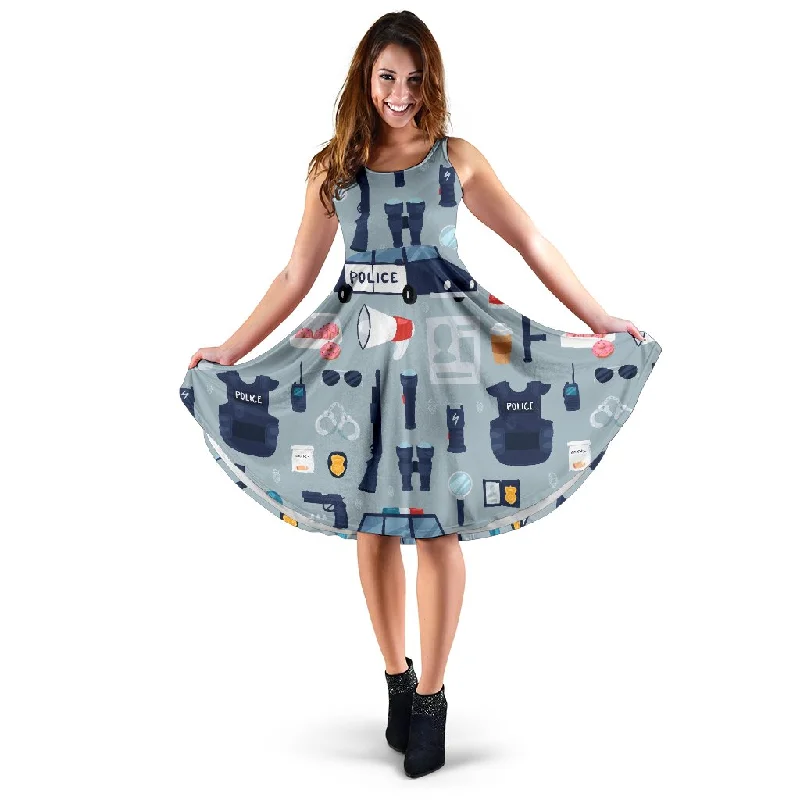 Pattern Print Police Dress Tunics Plaid country