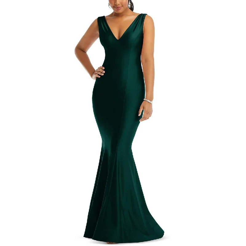 Cynthia & Sahar Womens Sateen Ruched Evening Dress Tunics Long Elegant