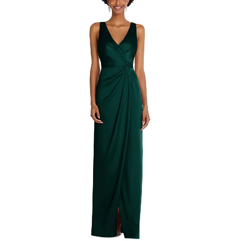 After Six Womens Faux Wrap Long Evening Dress Tunics Short Trendy