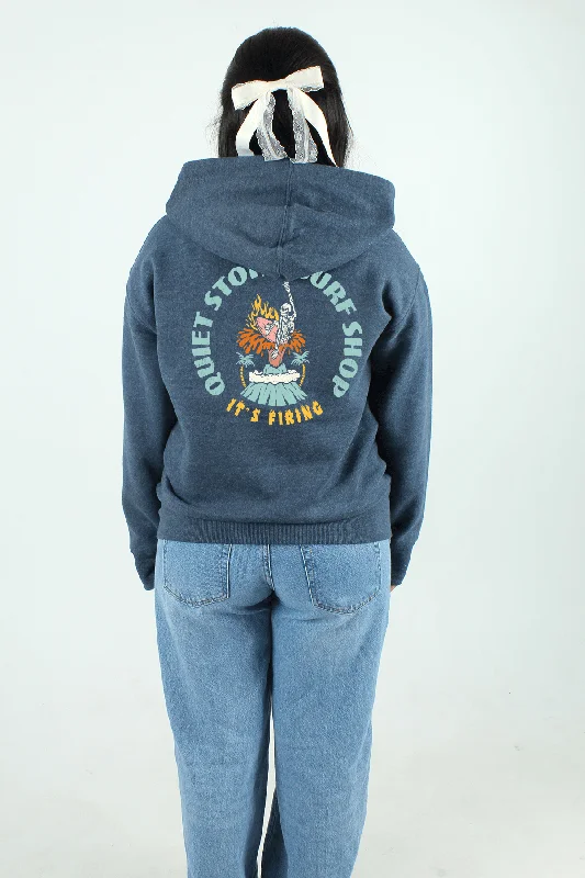 It's Firing Full Zip Hoodie Hoodie with Hem Frayed Vintage Worn