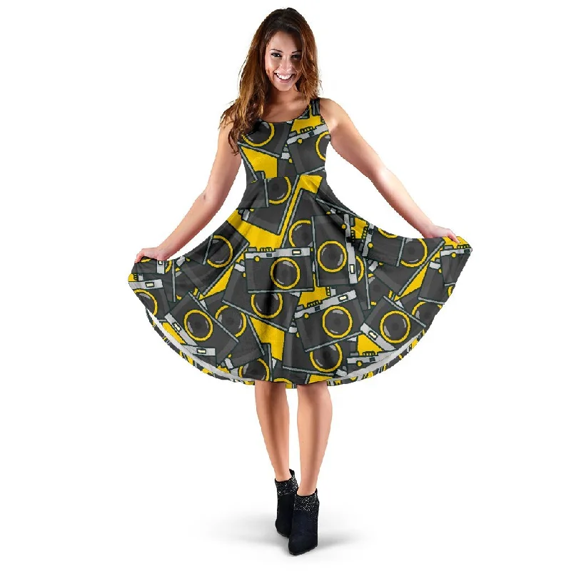 Pattern Print Camera Dress Tunics Business professional