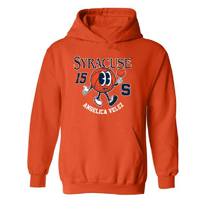 Syracuse - NCAA Women's Basketball : Angelica Velez - Fashion Shersey Hooded Sweatshirt Hoodie with Drawstring Waist Adjustable Fitted Syracuse - NCAA Women's Basketball : Angelica Velez - Fashion Shersey Hooded Sweatshirt Hoodie with Drawstring Waist Adjustable Fitted