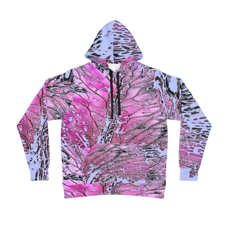 Original Artwork Hoodie, Pink/Blue Hoodie with Rhinestones Sparkly Elegant