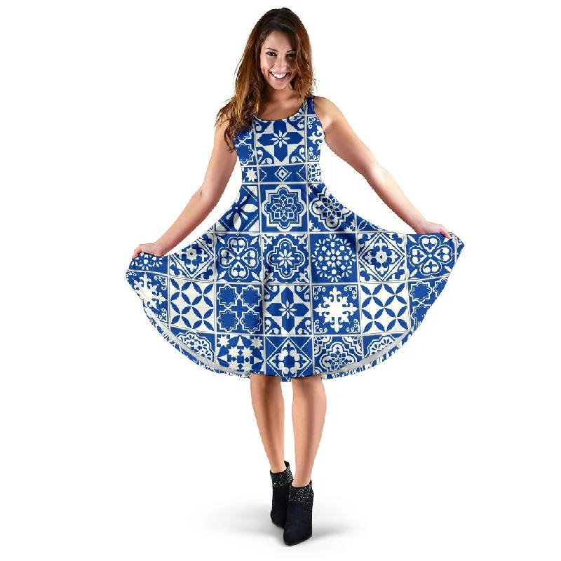 Swedish Print Pattern Dress Tunics Stylish elegant