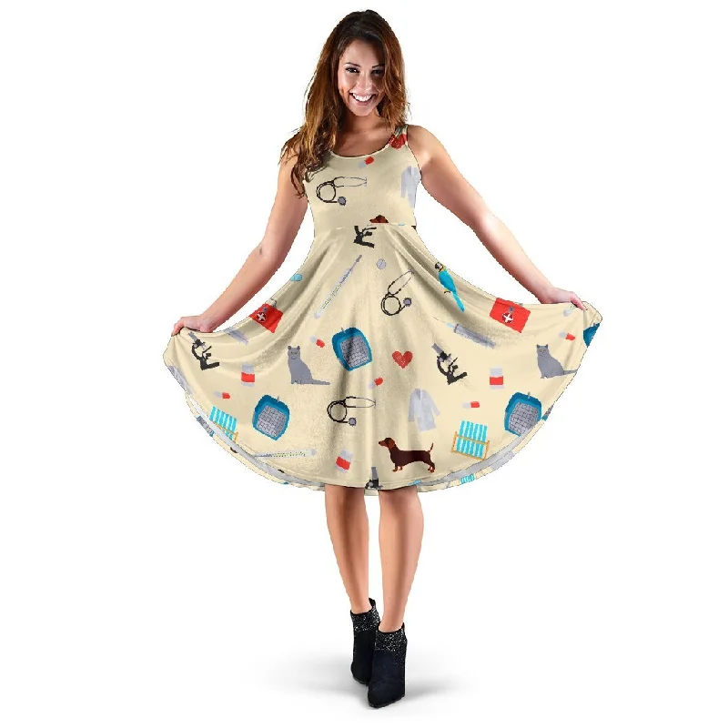 Veterianary Print Pattern Dress Tunics Favorite customer
