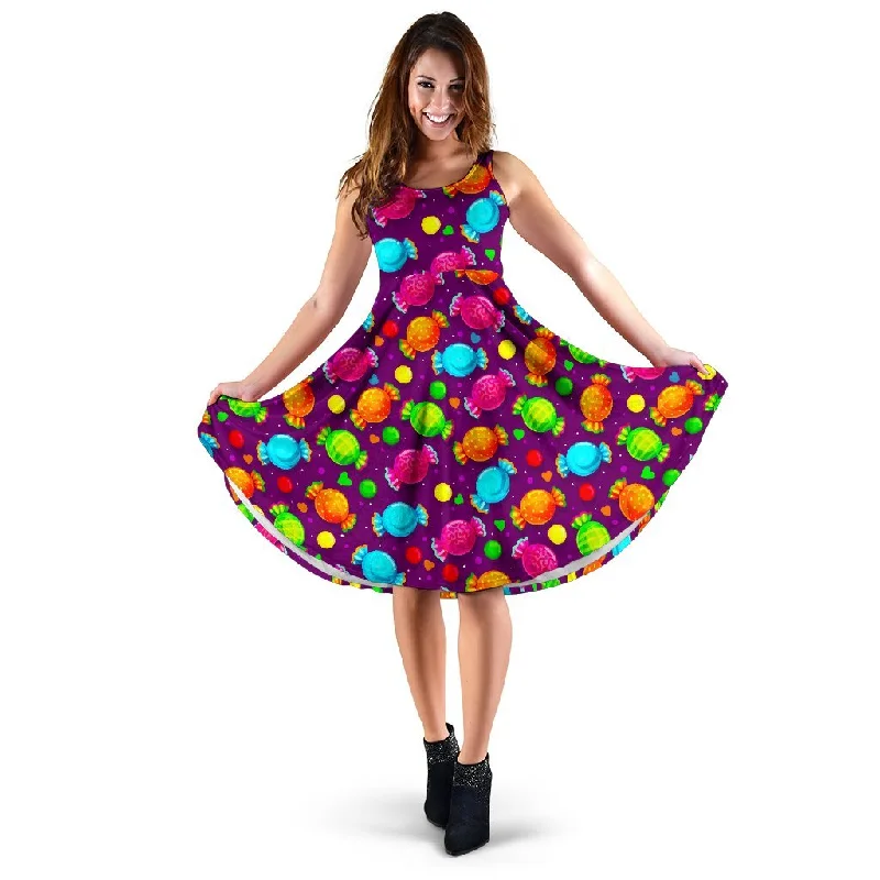 Toffee Candy Pattern Print Dress Tunics Chic fashionable