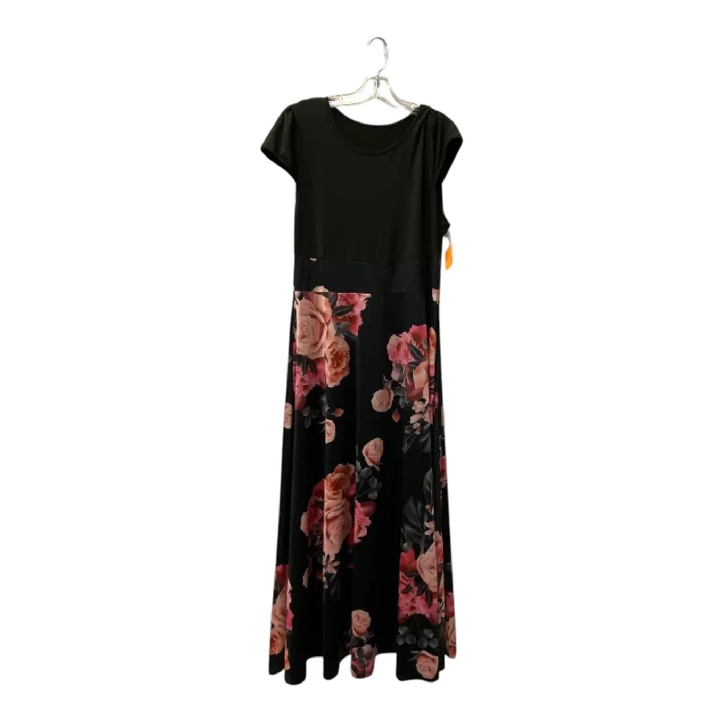 Dress Casual Maxi By Emery Rose In Black & Pink, Size:1X Tunics Distressed trendy