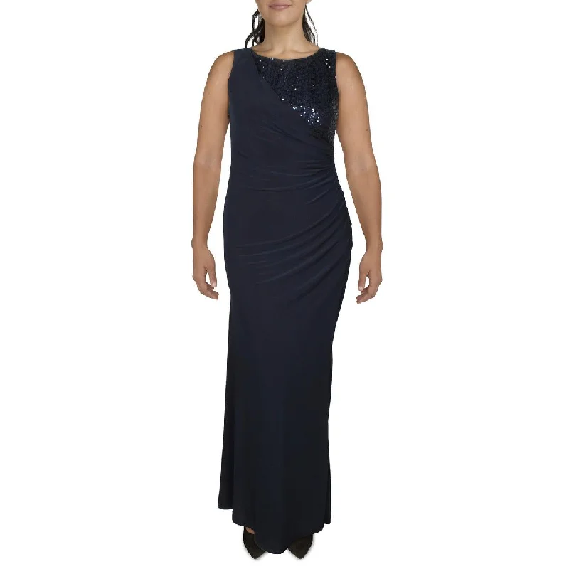 Jessica Howard Womens Matte Jersey Sequined Evening Dress Tunics Long Elegant