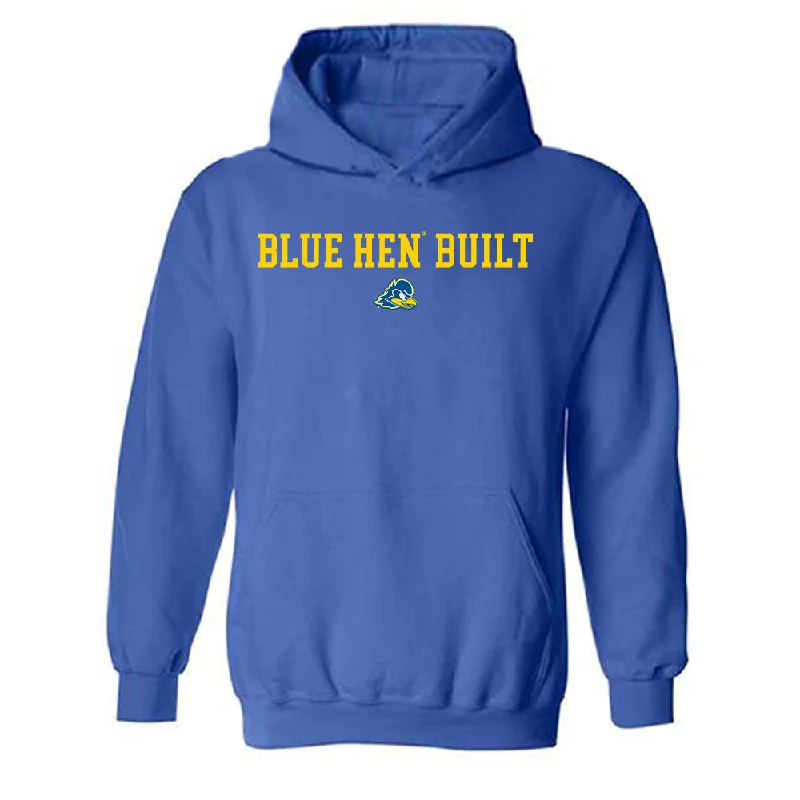 Delaware - NCAA Women's Basketball : Ande'a Cherisier - Fashion Shersey Hooded Sweatshirt Hoodie with Hem Embroidery Detailed Premium Delaware - NCAA Women's Basketball : Ande'a Cherisier - Fashion Shersey Hooded Sweatshirt Hoodie with Hem Embroidery Detailed Premium