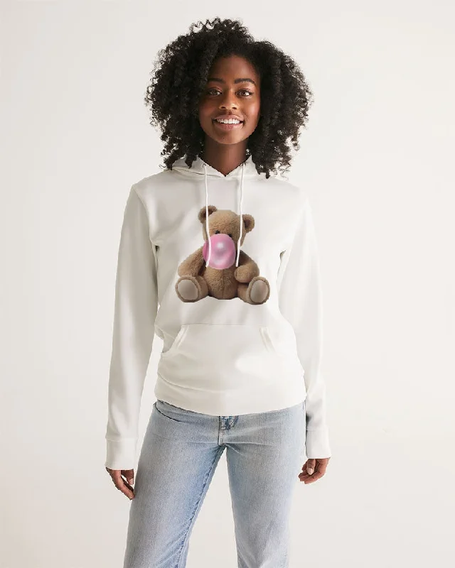 DOLLY TEDDY BEAR BUBBLEGUM Women's All-Over Print Hoodie Zip Hoodie Drawstring Kangaroo Pocket