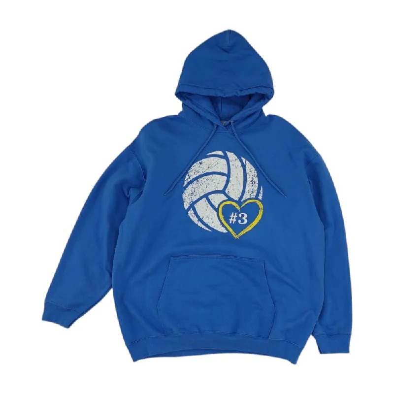 Blue Graphic Hoodie Hoodie with Pattern Geometric Abstract