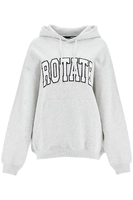 Oversized Sweatshirt With Hoodie with Hem Applique Textured Unique
