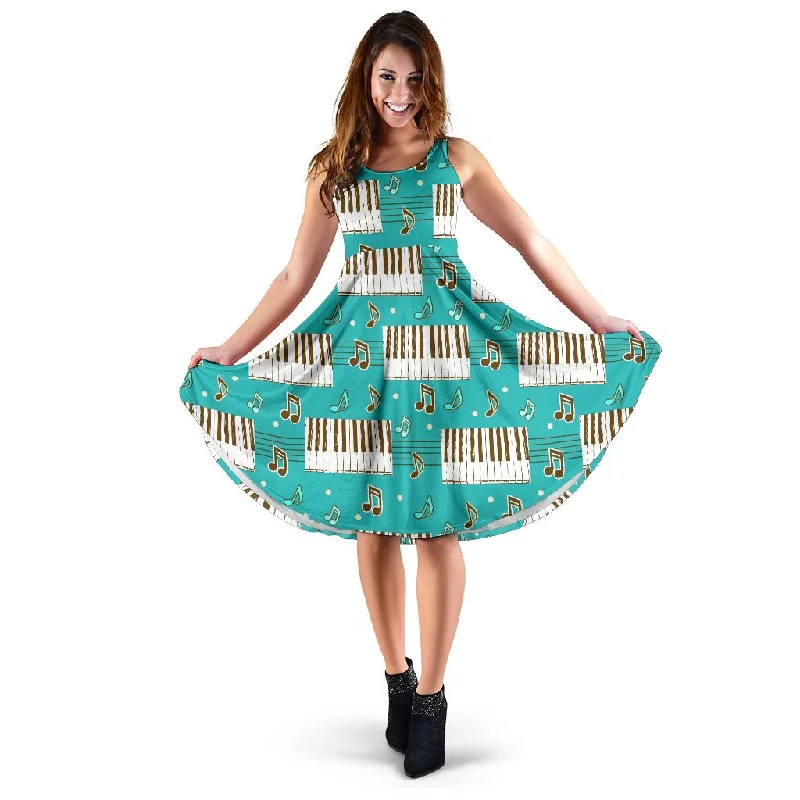 Piano Pattern Print Dress Tunics Review highly