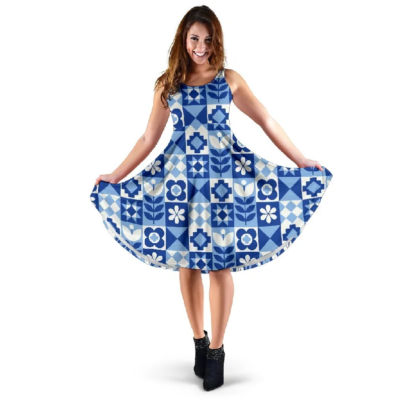 Swedish Pattern Print Dress Tunics Sophisticated sleek