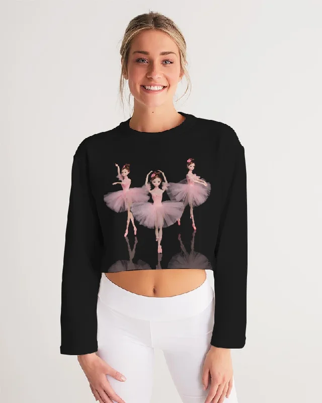 DOLLY ® Ballerina Dolls Pink Women's Cropped Sweatshirt Hoodie with Color Block Contrast Stylish DOLLY ® Ballerina Dolls Pink Women's Cropped Sweatshirt Hoodie with Color Block Contrast Stylish