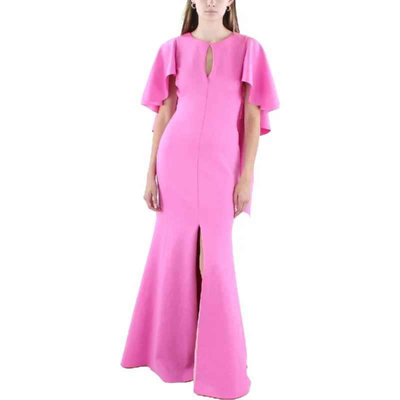 Black Halo Womens Full legnth Front Slit Evening Dress Boatneck Modish Everyday