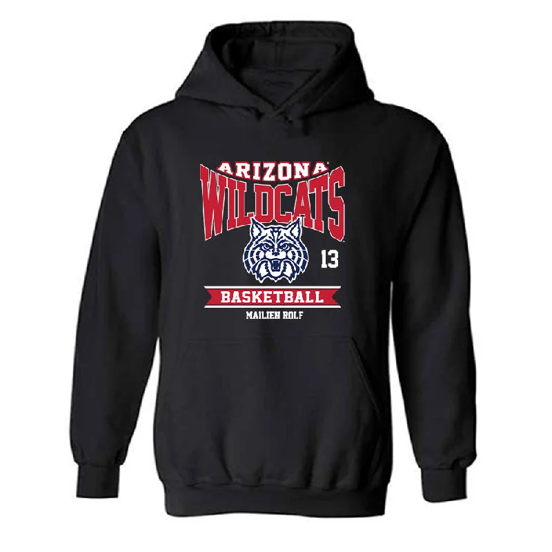 Arizona - NCAA Women's Basketball : Mailien Rolf - Classic Fashion Shersey Hooded Sweatshirt Hoodie with Gradient Ombre Colorful Arizona - NCAA Women's Basketball : Mailien Rolf - Classic Fashion Shersey Hooded Sweatshirt Hoodie with Gradient Ombre Colorful