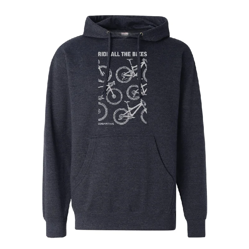 Ride All the Bikes - Unisex Hoodie Hoodie with Distressed Vintage Worn