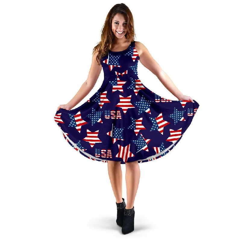 Patriot Usa Pattern Print Dress Tunics Handmade artisanal