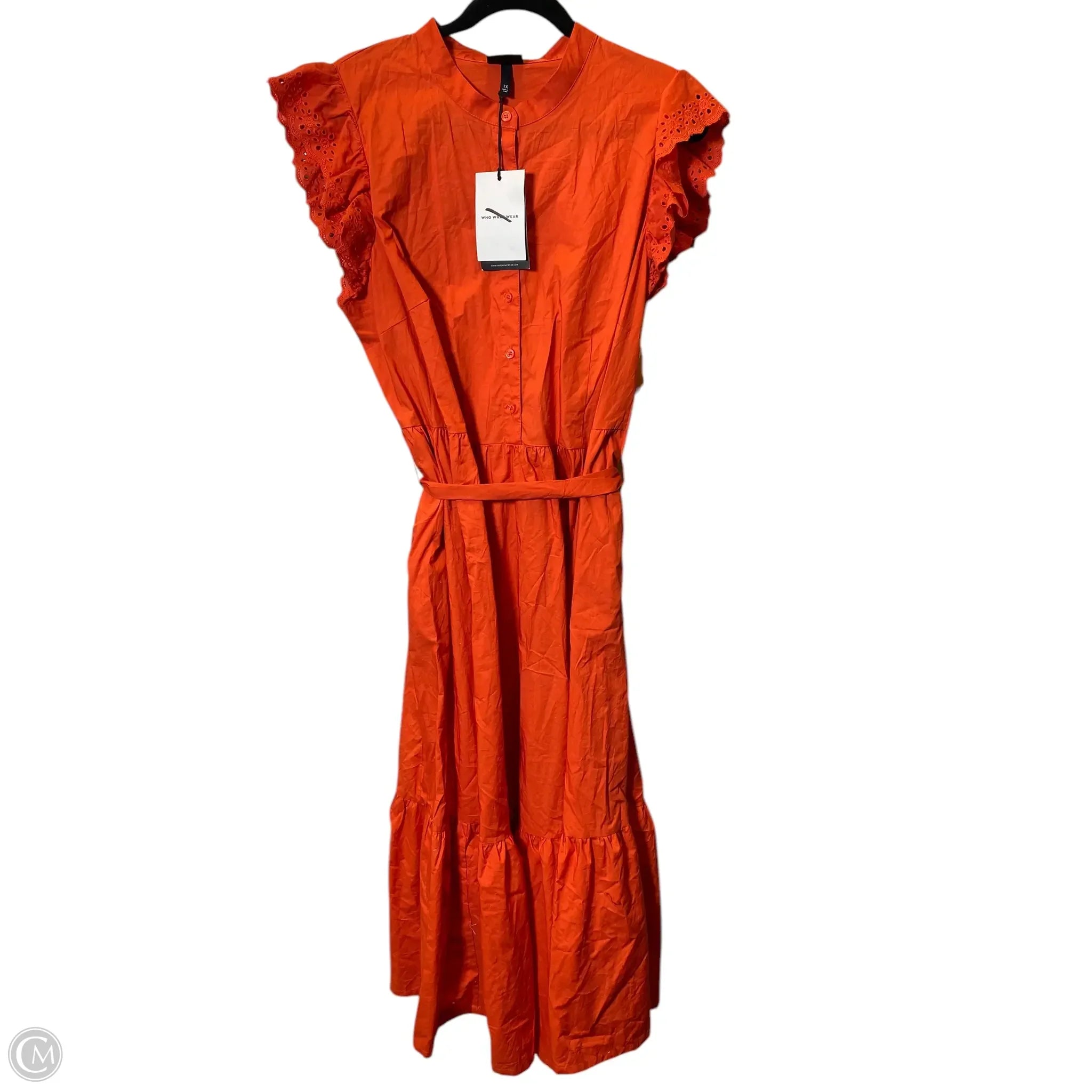 Dress Casual Maxi By Who What Wear In Orange, Size: 1x Floral Print girly