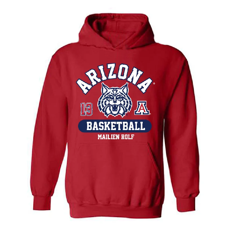 Arizona - NCAA Women's Basketball : Mailien Rolf - Classic Fashion Shersey Hooded Sweatshirt Hoodie with Earth Tones Natural Calm Arizona - NCAA Women's Basketball : Mailien Rolf - Classic Fashion Shersey Hooded Sweatshirt Hoodie with Earth Tones Natural Calm