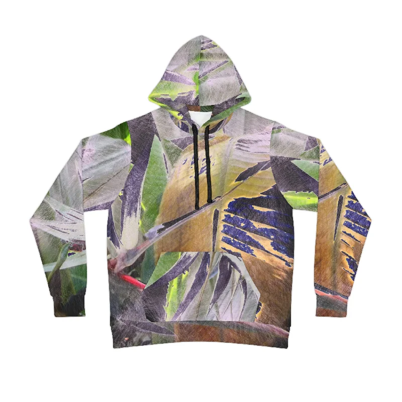 Original Artwork Hoodie, Green/Yellow Hoodie with Mesh Breathable Sporty