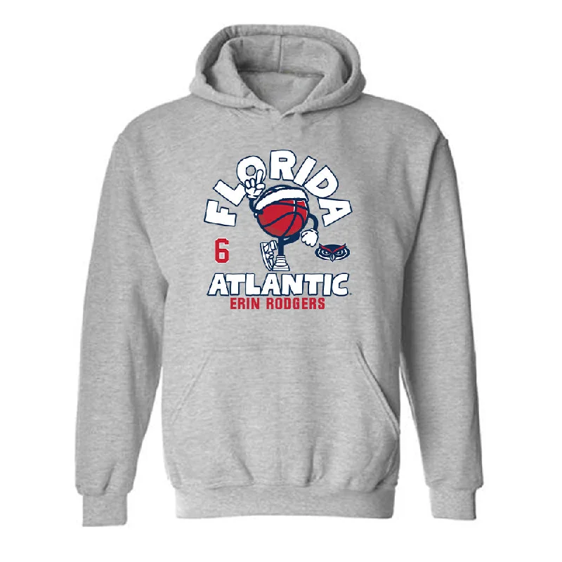 FAU - NCAA Women's Basketball : Erin Rodgers - Hooded Sweatshirt Hoodie with Hem Drawcord Adjustable Customizable FAU - NCAA Women's Basketball : Erin Rodgers - Hooded Sweatshirt Hoodie with Hem Drawcord Adjustable Customizable