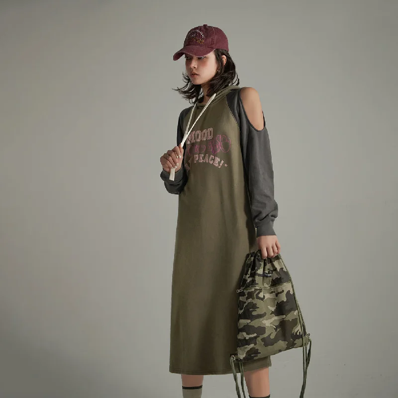 Off-Shoulder Hooded Dress Tunics Timeless classic