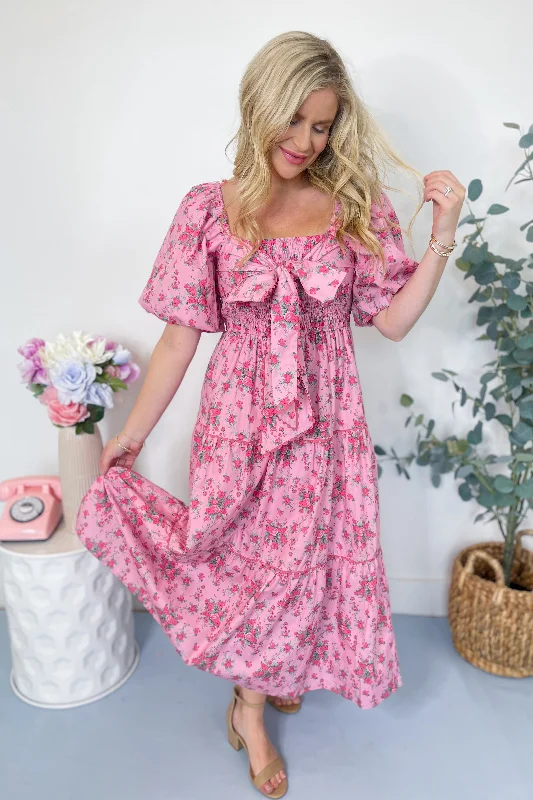 Savannah Floral Front Bow Dress Tunics Essential wardrobe