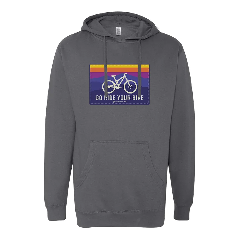 Go Ride Your Bike - Unisex Hoodie Hoodie with Raw Hem Edgy Unfinished