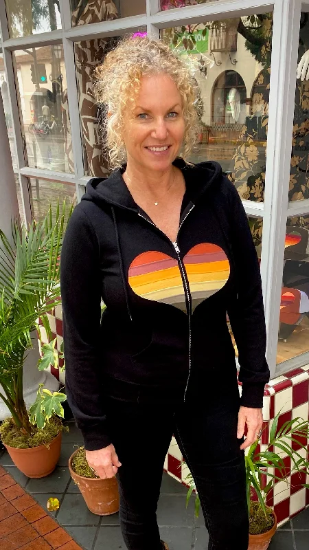 Heart Hoodie Hoodie with High Neck Warm Protective