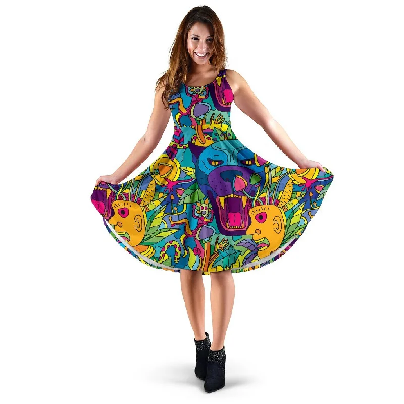 Trippy Pattern Print Dress Tunics Brand named