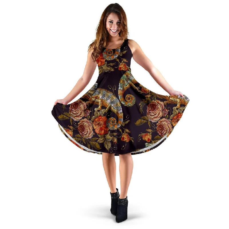 Pattern Print Chameleon Dress Tunics Travel practical