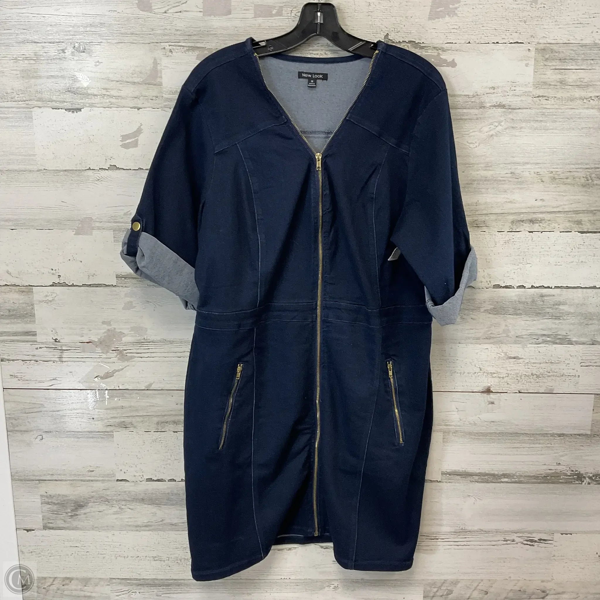 Dress Casual Short By New Look In Blue Denim, Size: 1x Tunics Velvet soft
