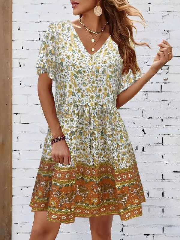 Bohemian Summer Dress Tunics Winter warm