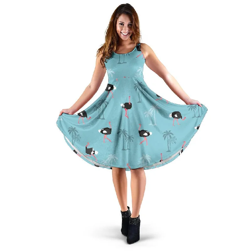 Ostrich Print Pattern Dress Tunics Chic fashionable