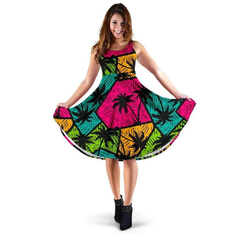 Palm Tree Beach Pattern Print Dress Tunics Timeless classic