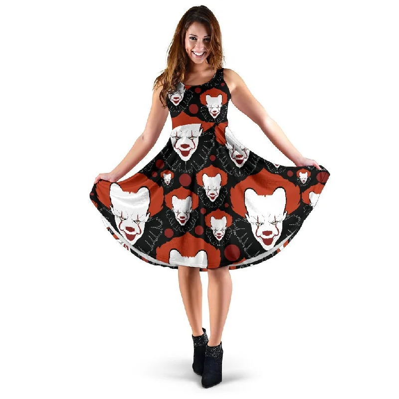 Scary Clown Pattern Print Dress Tunics New arrival