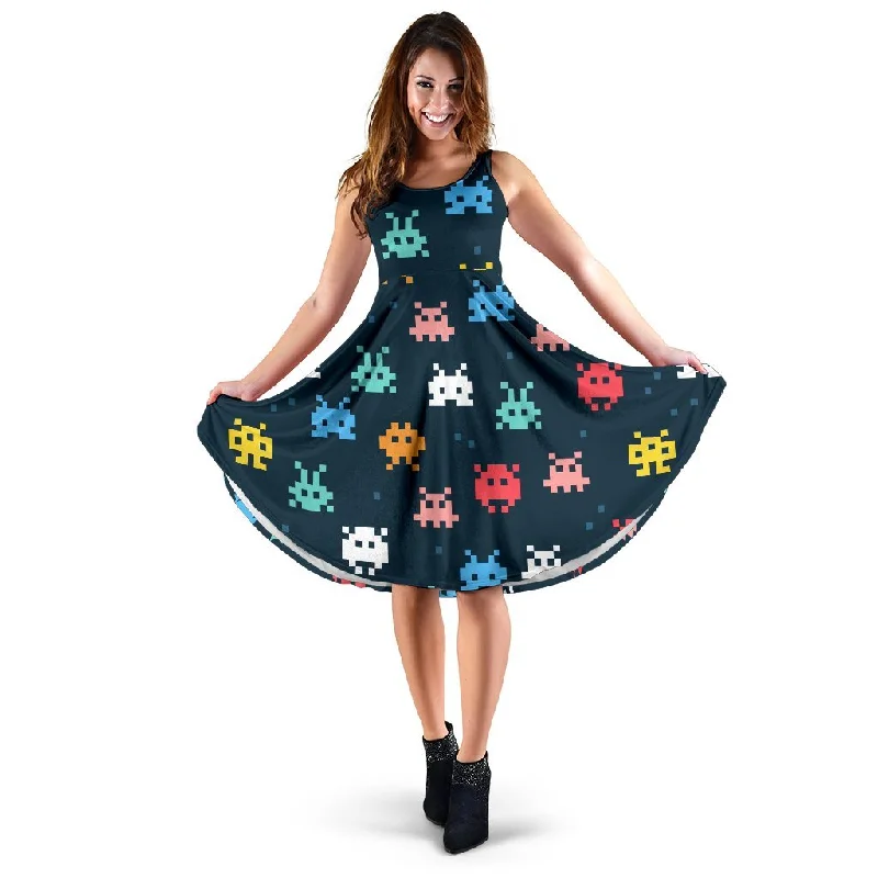 Pattern Print Virus Bacteria Dress Floral Print girly