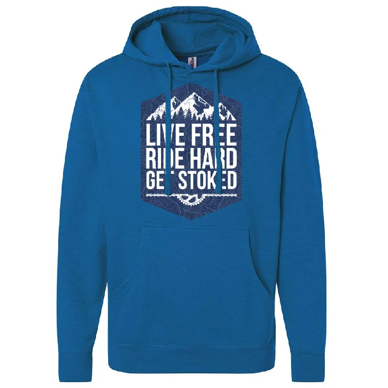 Live Free Unisex Adult Hoodie (Heather Blue) Hoodie with Slim Fit Tailored Modern