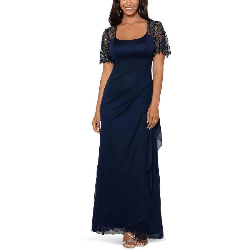 Xscape Womens Ruffled Embellished Evening Dress Tunics Evening elegant